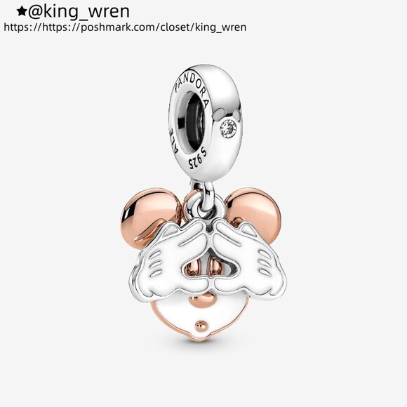 Pandora Disney Mickey Mouse Double Dangle Charm - Picture 1 of 6